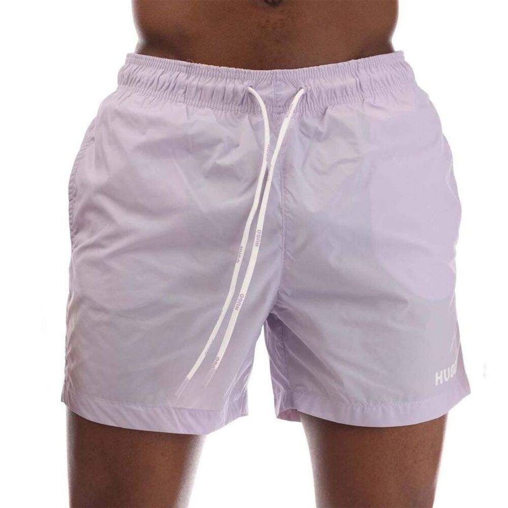 Hugo Mens Haiti Contrast Logo Swim Shorts / Purple